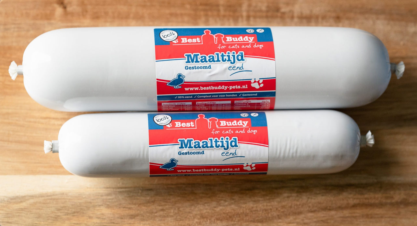 Maaltijdworst voor honden met eendenvlees