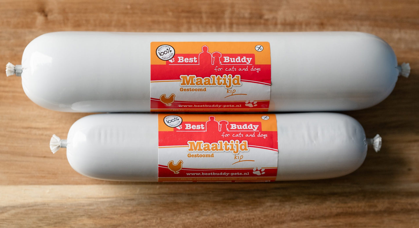 Maaltijdworst voor honden met kippenvlees